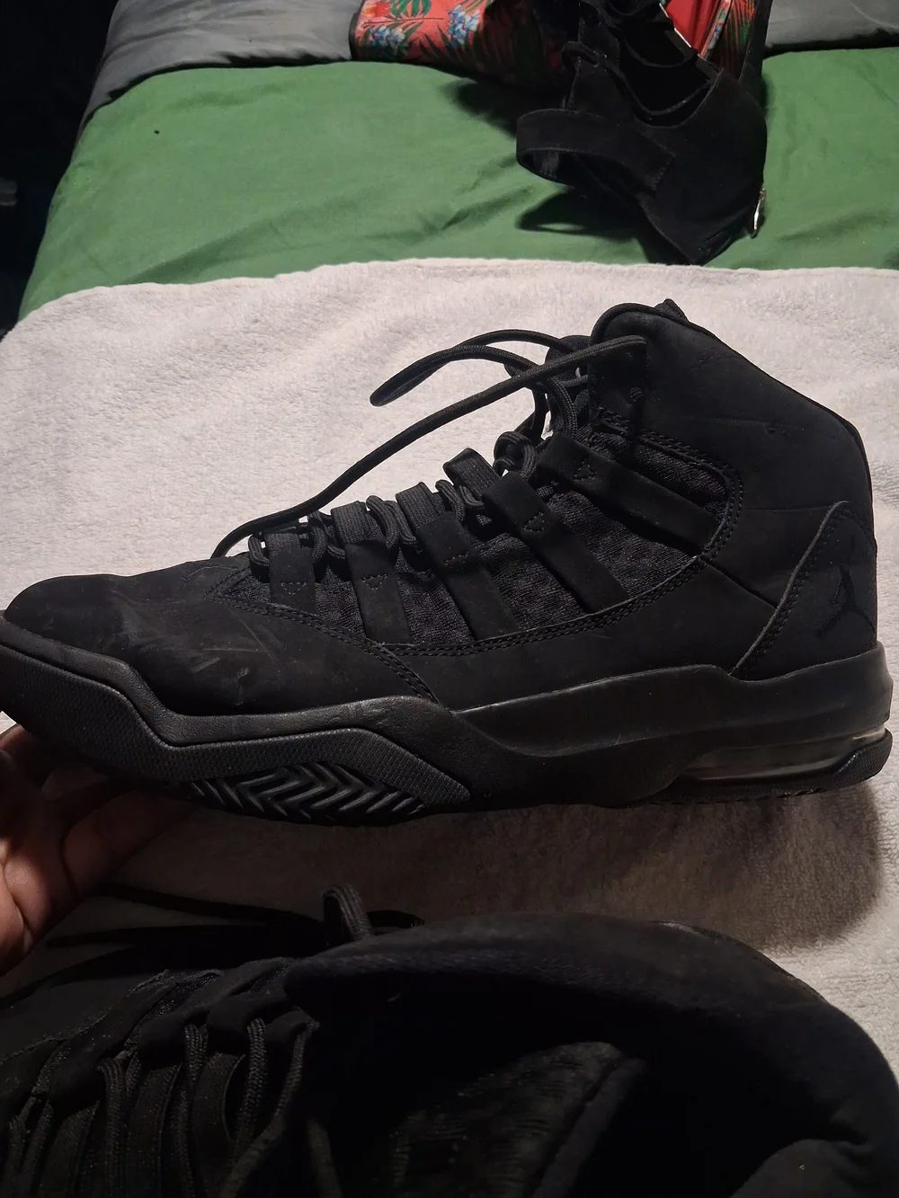 Jordan Black Suede Men's Basketball Sneakers Size 8.5 Men 10 Women